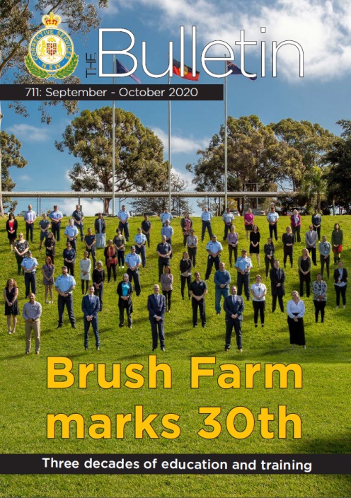 Brush farm academy on the front page of the CSNSW bulletin