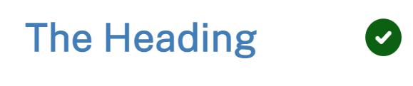 The heading in blue has a tick next to it indicating it has sufficient contrast.