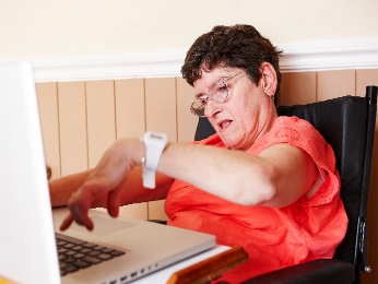 A person using a laptop