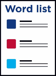 Word list icon