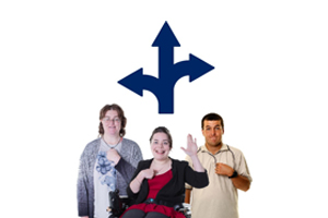 Image of three people with arrows above them 