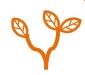 Two branches: one with two leaves and the other with one leaf all in orange colour.