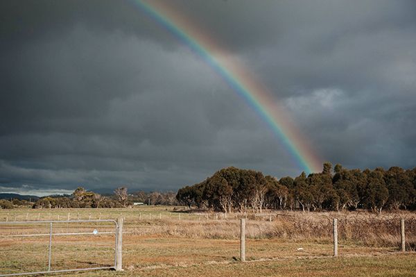 Picture of rainbow in the outback