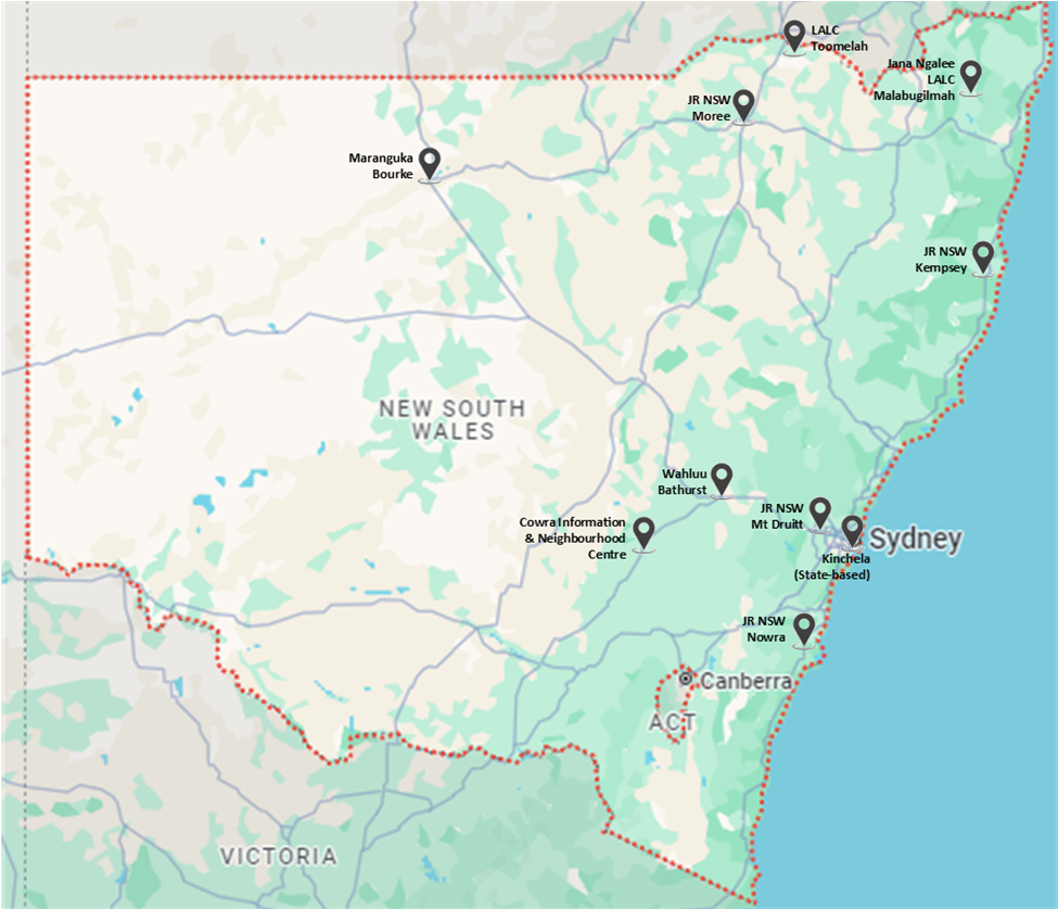 Figure 1 Justice Reinvestment Sites in NSW