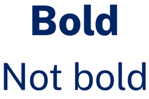 "Bold" text and "Not bold" text.