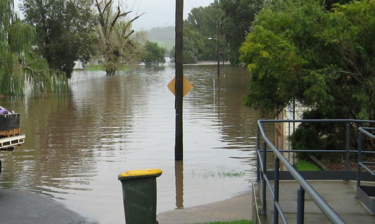 Flooded street in NSW