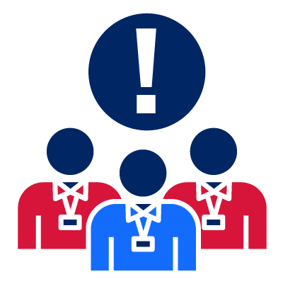 A group of people together