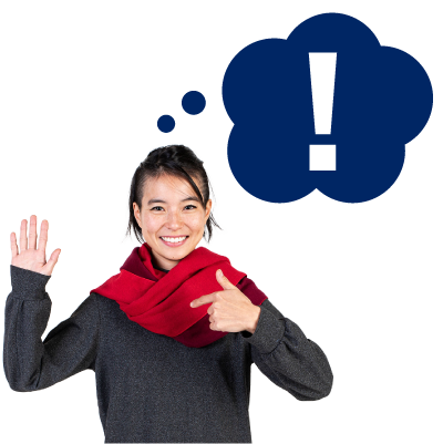 A person with a thought bubble