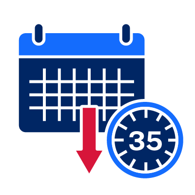 Icon of a calendar with a downward arrow.