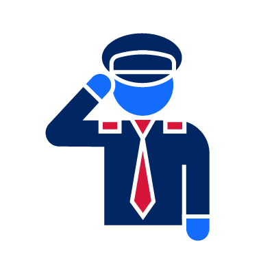 Icon of a officer in uniform.